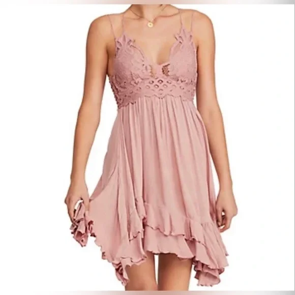 🎉sale🎉 NWT Free People Adella ballet pink mini slip dress - S - Picture 3 of 5